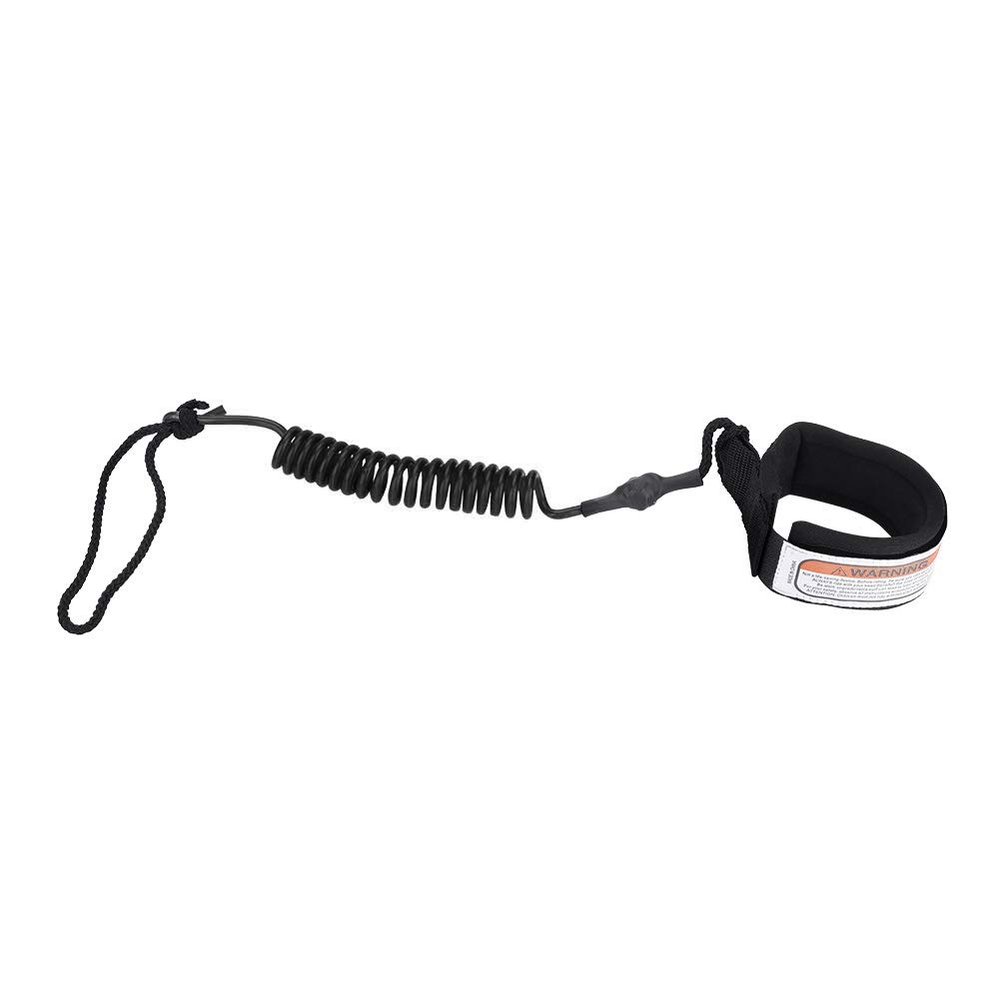 5Ft Surfboard Leash, TPU Surfboard Leash Coiled Sup Leash Leg Rope, Stand Up Paddle Board 5mm Coiled Spring Leg Foot Rope Surfing Leash for Surfboard Replacement for Surfboard, Paddle Board(Black)