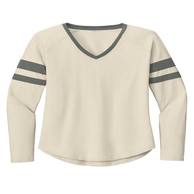 SPORT-TEK Women's Halftime Stripe Long Sleeve V-Neck Tee