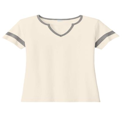 SPORT-TEK Women's Halftime Notch Neck Tee | Trendy Workout Shirt for Spring & Summer Fashion, Athletic Top for Casual Wear