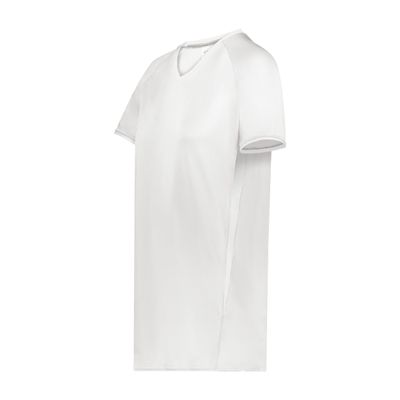 Augusta Sportswear Girls Cutter+ V-Neck Jersey White L