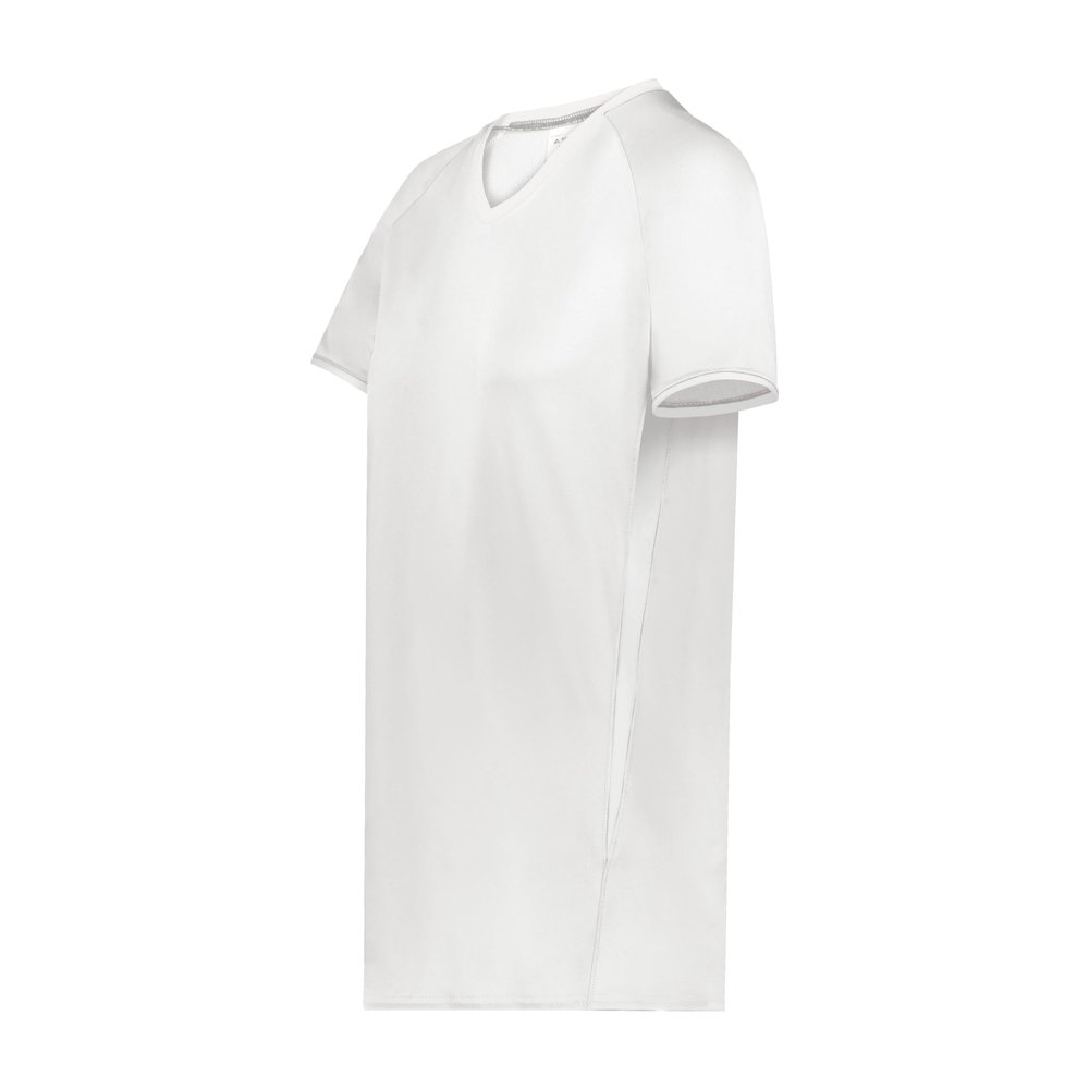 Augusta Sportswear Girls Cutter+ V-Neck Jersey White L