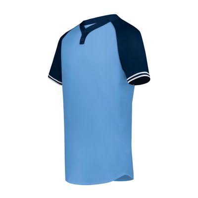 Augusta Sportswear Cutter+ Henley Jersey Columbia Blue/Navy L