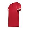 Augusta Sportswear Girls Cutter+ Henley Jersey Scarlet/White S view 1