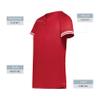 Augusta Sportswear Girls Cutter+ Henley Jersey Scarlet/White S view 3