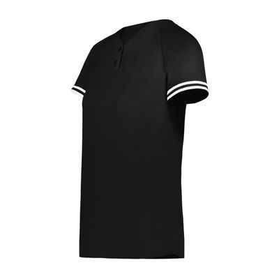 Augusta Sportswear Girls Cutter+ Henley Jersey Black/White L