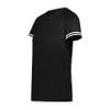 Augusta Sportswear Girls Cutter+ Henley Jersey Black/White L view 1