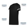 Augusta Sportswear Girls Cutter+ Henley Jersey Black/White L view 4