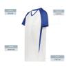 Augusta Sportswear Girls Cutter+ V-Neck Jersey White/Royal M view 4