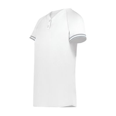 Augusta Sportswear Girls Cutter+ Henley Jersey White/Silver L