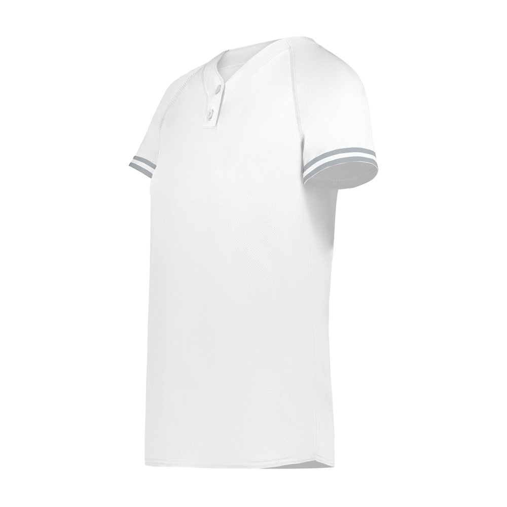Augusta Sportswear Girls Cutter+ Henley Jersey White/Silver L