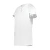 Augusta Sportswear Girls Cutter+ Henley Jersey White/Silver L view 1