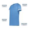 Augusta Sportswear Girls Cutter+ Henley Jersey Columbia Blue/White S view 4