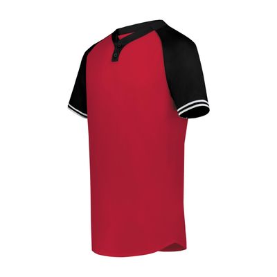 Augusta Sportswear Cutter+ Henley Jersey Scarlet/Black XL