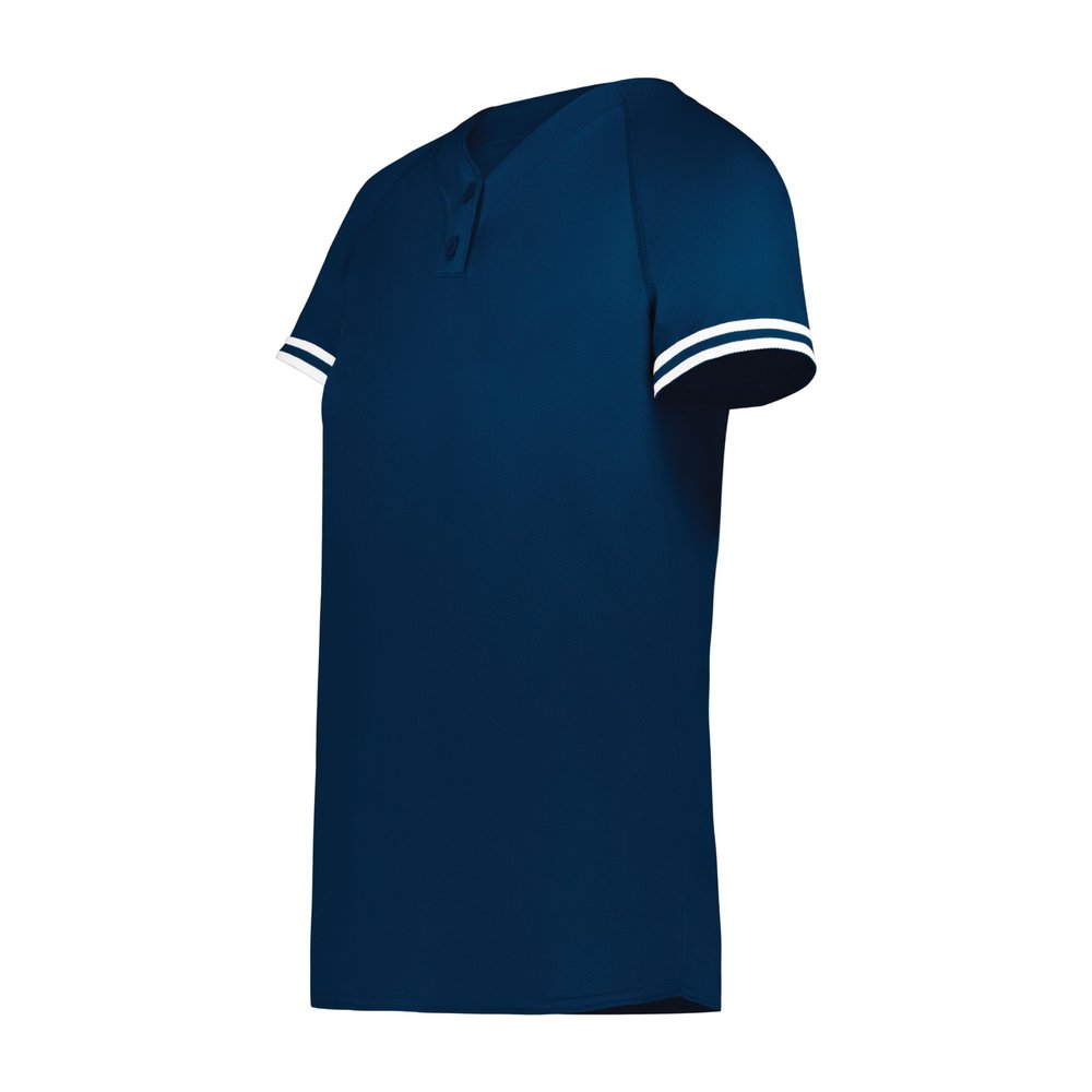Augusta Sportswear Girls Cutter+ Henley Jersey Navy/White L