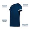 Augusta Sportswear Girls Cutter+ Henley Jersey Navy/White L view 4