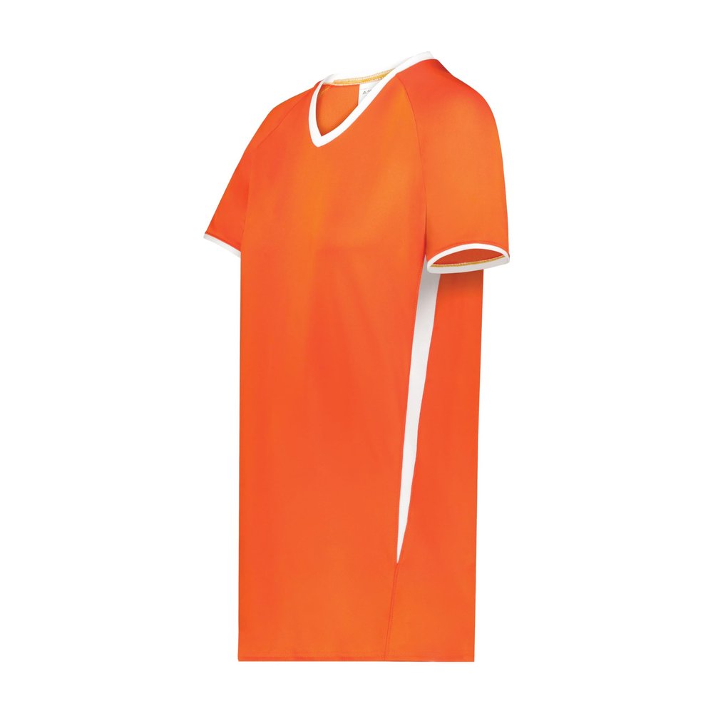 Augusta Sportswear Girls Cutter+ V-Neck Jersey Orange/White M