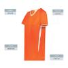 Augusta Sportswear Girls Cutter+ V-Neck Jersey Orange/White M view 4