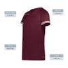 Augusta Sportswear Girls Cutter+ Henley Jersey Maroon/White M view 4