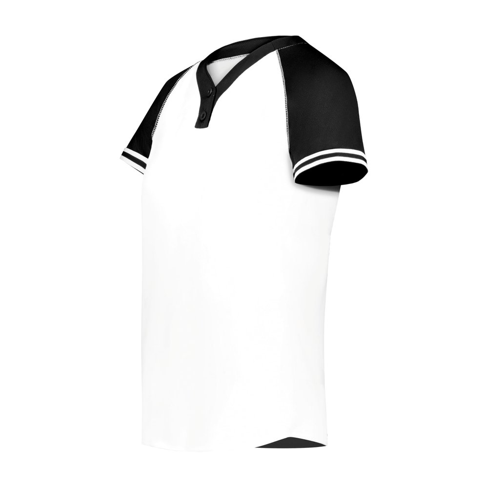 Augusta Sportswear Girls Cutter+ Henley Jersey White/Black S
