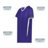 Augusta Sportswear Girls Cutter+ V-Neck Jersey Purple/White M view 4