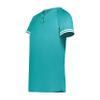 Augusta Sportswear Girls Cutter+ Henley Jersey Teal/White M view 1