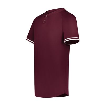 Augusta Sportswear Cutter+ Henley Jersey Maroon/White 3XL