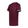 Augusta Sportswear Cutter+ Henley Jersey Maroon/White 3XL view 1