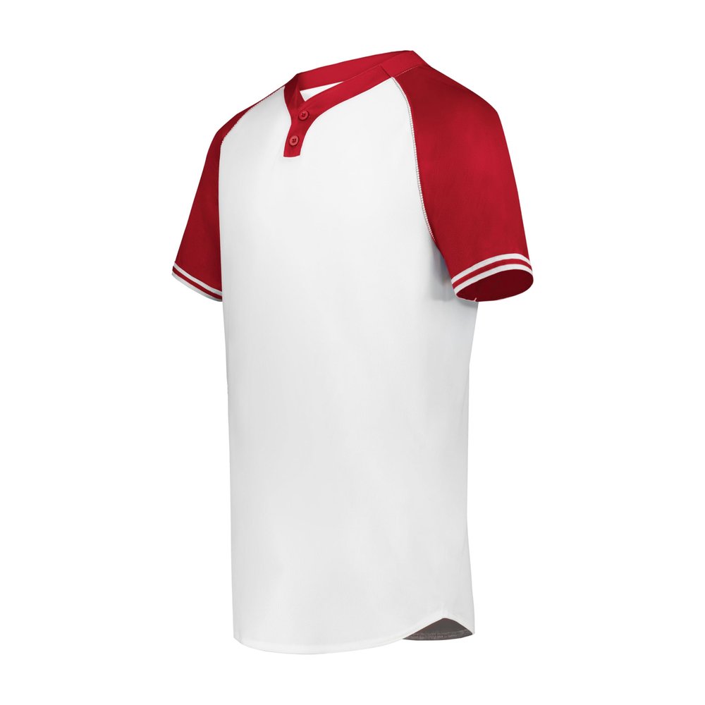 Augusta Sportswear Cutter+ Henley Jersey White/Scarlet L