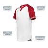 Augusta Sportswear Cutter+ Henley Jersey White/Scarlet L view 4