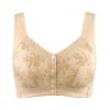 Bras for Women Front Closure Full Figure No Underwire Push Up Plus Size Wireless Back Support Non Padded Wirefree Bra Beige view 1