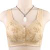 Bras for Women Front Closure Full Figure No Underwire Push Up Plus Size Wireless Back Support Non Padded Wirefree Bra Beige view 2