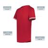 Augusta Sportswear Cutter+ Henley Jersey Scarlet/White S view 4