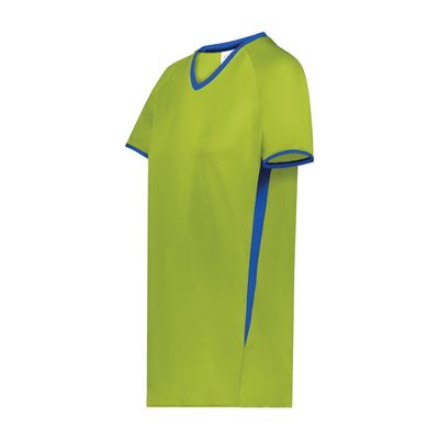 Augusta Sportswear Girls Cutter+ V-Neck Jersey Lime/Royal L