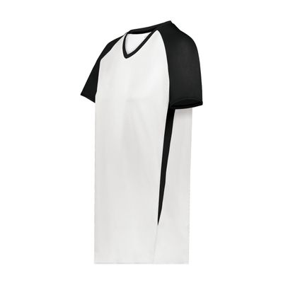 Augusta Sportswear Girls Cutter+ V-Neck Jersey White/Black L