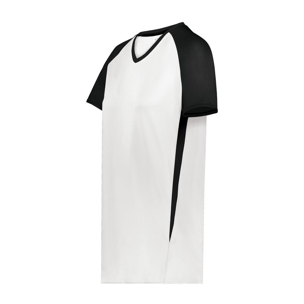 Augusta Sportswear Girls Cutter+ V-Neck Jersey White/Black L