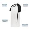 Augusta Sportswear Girls Cutter+ V-Neck Jersey White/Black L view 4
