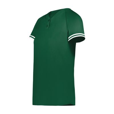 Augusta Sportswear Girls Cutter+ Henley Jersey Dark Green/White L