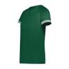 Augusta Sportswear Girls Cutter+ Henley Jersey Dark Green/White L view 1