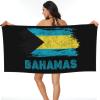 Bahamas Flag 1 Beach Towel Microfiber Super Soft Beach Towels Quick Dry Towel for Swimmers Sand Proof Beach Towels for Women Men Girls Large Bath Towels 31.5x71inches view 1