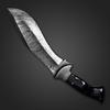 Blade Frenzy Damascus Steel Kukri Knife, Hunting Knife, Camping Knife, Survival Knife, Bushcraft Viking Knife, Black view 3