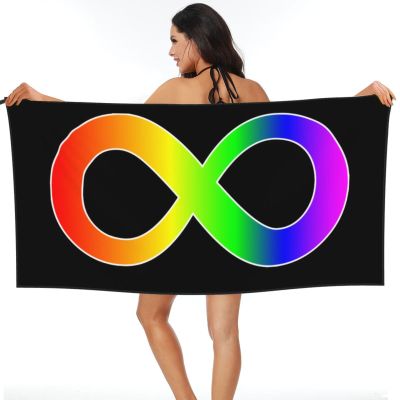 Autism Awareness Infinity Symbol 2 Beach Towel Microfiber Super Soft Beach Towels Quick Dry Towel for Swimmers Sand Proof Beach Towels for Women Men Girls Large Bath Towels 31.5x71inches