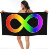 Autism Awareness Infinity Symbol 2 Beach Towel Microfiber Super Soft Beach Towels Quick Dry Towel for Swimmers Sand Proof Beach Towels for Women Men Girls Large Bath Towels 31.5x71inches view 1
