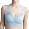 Sports Bras for Women High Support Large Bust Non-Padded Comfortable Push Up Full Coverage Back Support Plus Size Bras Light Blue view 1