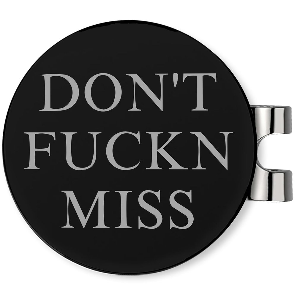 K9King Ultimate Dont FUCKN Miss Ball Marker Magnetic Hat Clip - Premium Golf Accessories Gift Combo Set with Bonus Shooter Golf Ball Marker for Enhanced Golfing Experience | Ideal Gift Ideas