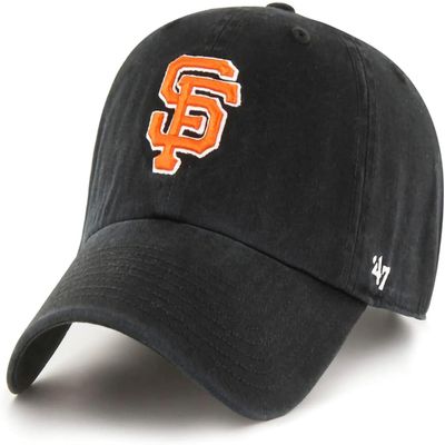 47 Brand MLB Black Team Color Primary Logo Clean Up Adjustable Baseball Cap Hat, Adult One Size Fits All - San Francisco Giants Black