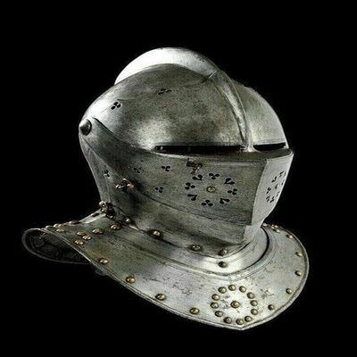 NineFit Basics Replica Best Look 18GA SCA LARP Medieval Knight Tournament Close Armor Helmet by Antique House Craft, BIG, Clear