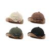 ZIIVIEVS Lamb Wool Thickened Duckbill Hats for Men and Women Autumn and Winter Outdoor Cycling Warm Flying Caps(Black) view 2