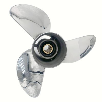 BARDOVEN Stainless Steel Propeller 35-60HP 13 Tooth 10-1/4x16 SS Prop for Honda Outboard Motor, HIGH POLISHED SILVER