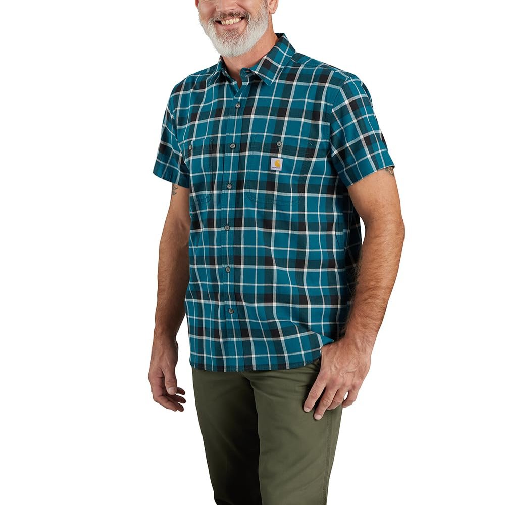 Carhartt Men's 106139 Rugged Flex Relaxed Fit Lightweight Short-Sleeve - Large Tall - Navy