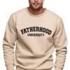 Fatherhood University Sweatshirt, College Style Daddy Crewneck Sweatshirt, New Dad Gift Oversized Women Long Sleeve Father Shirt (S02-02-b) view 1